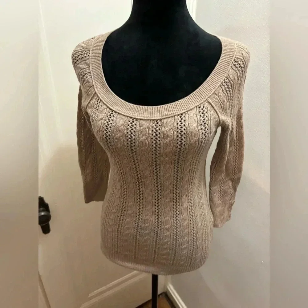 American Eagle Outfitters cable knit scoop neck sweater extra small